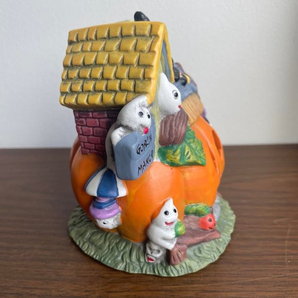 River Grove Pottery Works Pumpkin House Votive Candle Holder - Picture 3 of 6